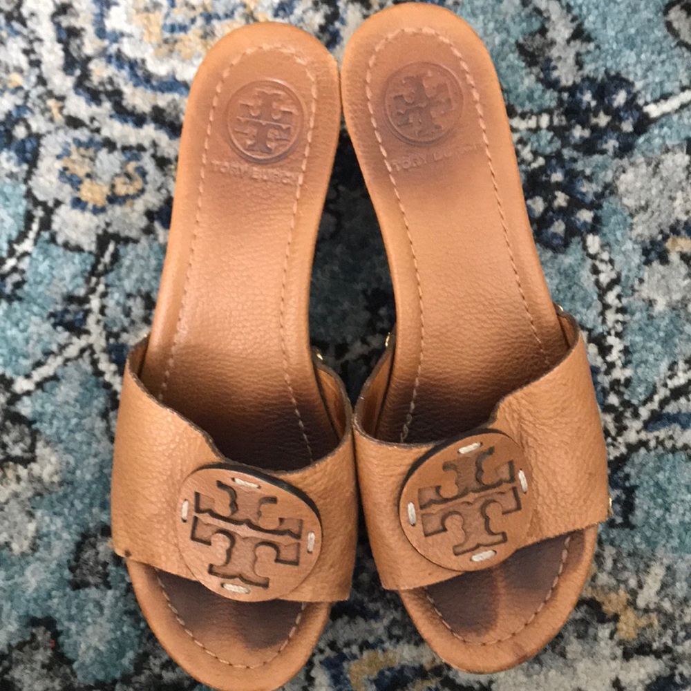 Tory Burch Brown Leather Platform Sandals